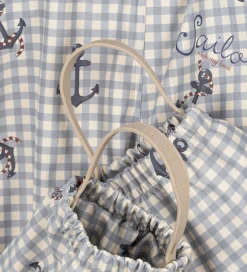 Konges Sløjd Regntøj m. Seler/Fleece - PU - Palme - Sailor Check