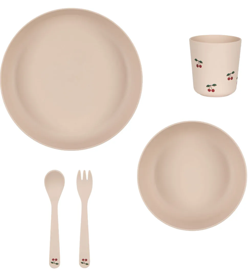 Konges Sløjd Spisesæt - Bioplast - 5 dele - Cherry