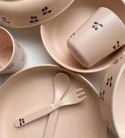 Konges Sløjd Spisesæt - Bioplast - 5 dele - Cherry