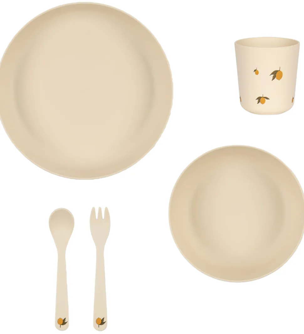 Konges Sløjd Spisesæt - Bioplast - 5 dele - Lemon