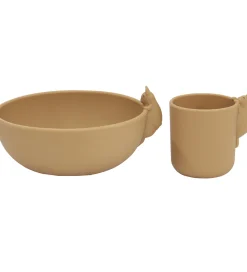 Konges Sløjd Spisesæt - Silikone - 2 dele - Bunny - Almond