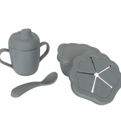 Konges Sløjd Spisesæt - Silicone - 3 dele - Light Blue