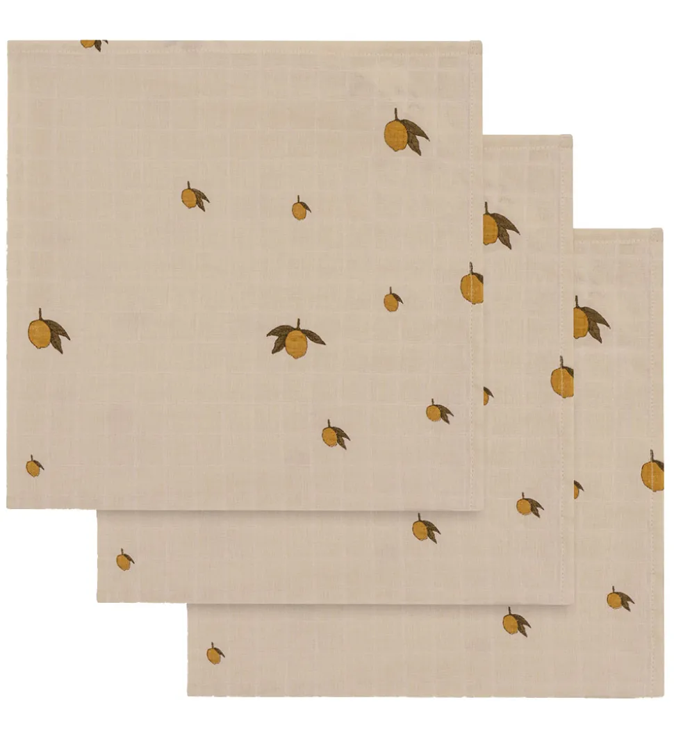 Konges Sløjd Stofbleer - 65x65 cm - 3-pak - Lemon