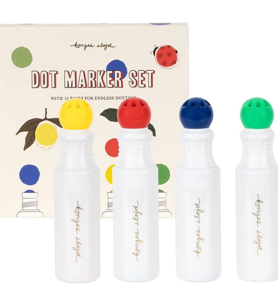 Konges Sløjd Tuscher m. Tegneark - Dot Marker - Multi