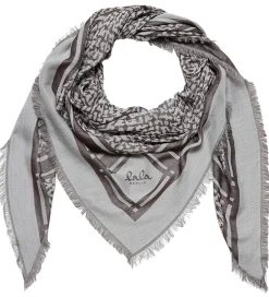 Lala Berlin Tørklæde - Triangle Tilda - Swoosh Light Blue/Brown