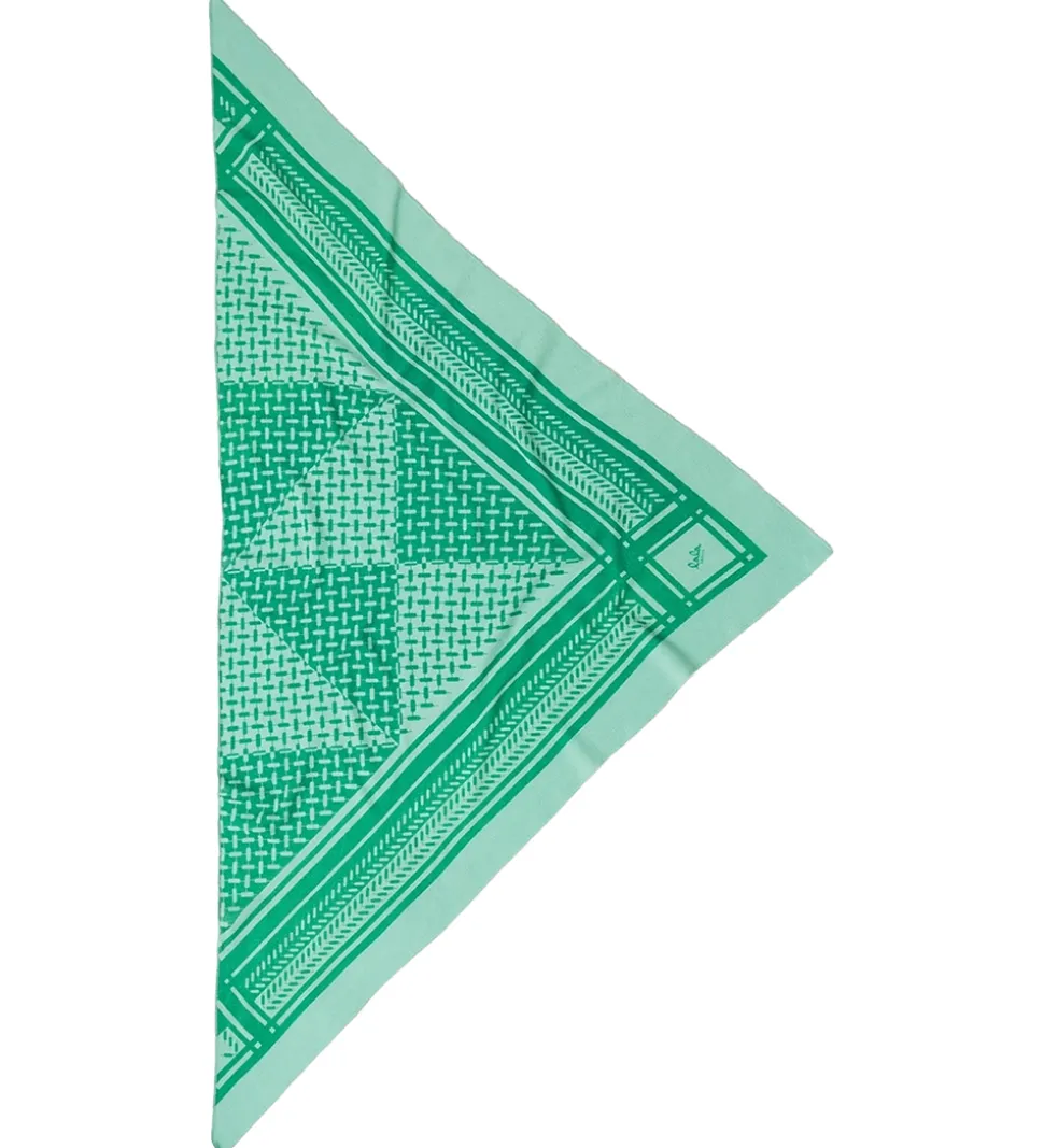 Lala Berlin Tørklæde - 162x85 - Triangle Puzzle - Goryeo/Grøn