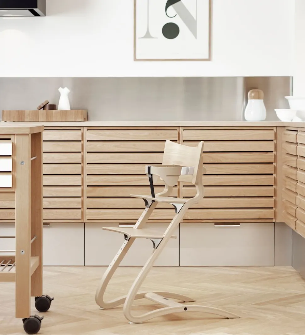 Leander Classic Bøjle til Højstol - Natur m. Læderstrop