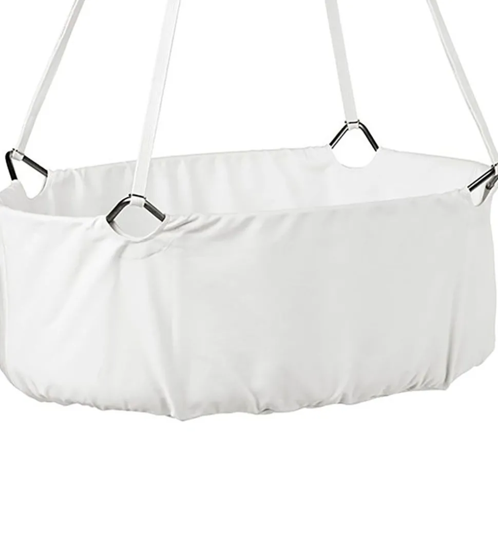 Leander Classic Vugge m. Madras - 83x50x30 cm - Hvid