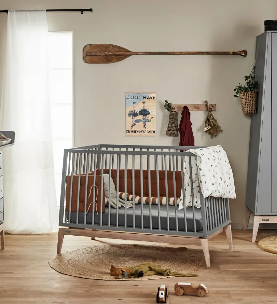 Leander Luna Babyseng - 120x60 - Grå/Eg