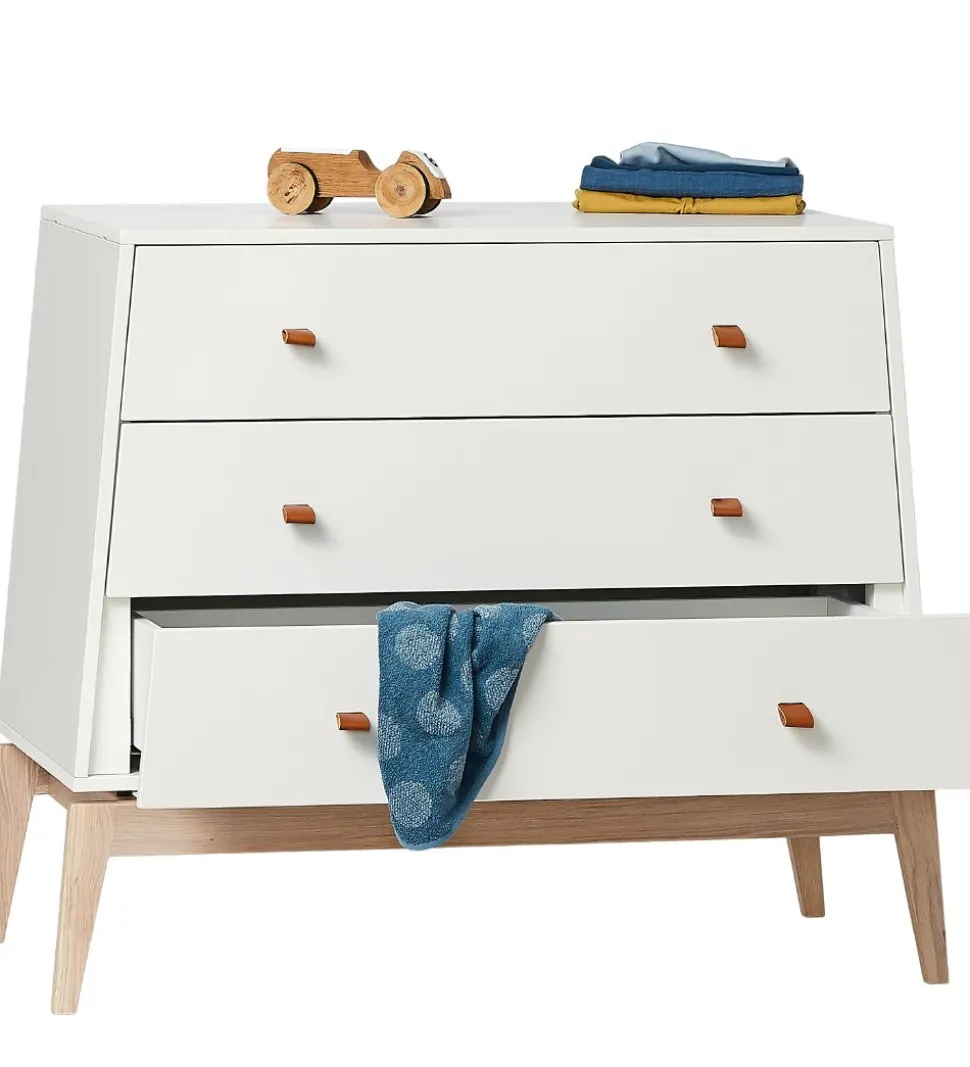 Leander Luna Kommode - 103x52x86 - Hvid/Eg