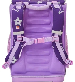 LEGO® Skoletaske m. Gymnastikpose - Stars - Lilla m. Stjerner