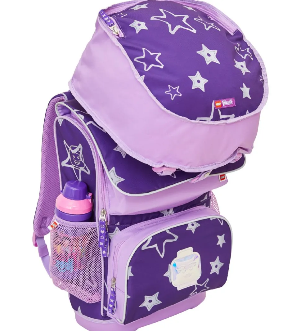 LEGO® Skoletaske m. Gymnastikpose - Stars - Lilla m. Stjerner