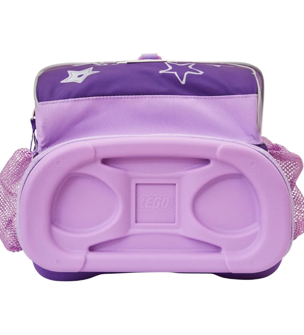 LEGO® Skoletaske m. Gymnastikpose - Stars - Lilla m. Stjerner