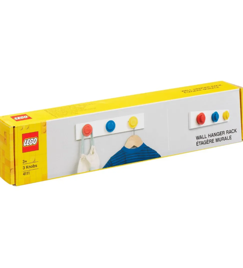 LEGO® Storage Knagerække - 33 cm - Rød/Blå/Gul