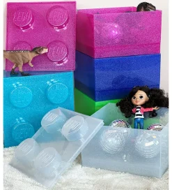 LEGO® Storage Opbevaringsboks - 4 Knopper - Glitter Medium Viole