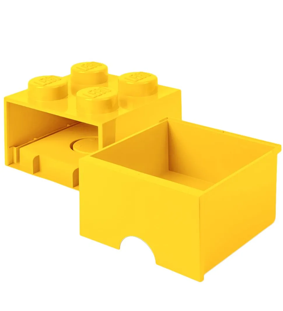LEGO® Storage Opbevaringsskuffe - 4 Knopper - 25x25x18 - Gul