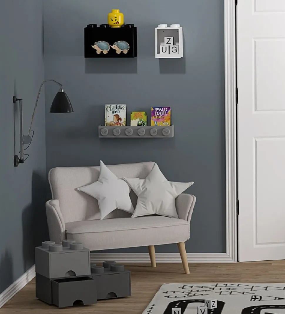 LEGO® Storage Opbevaringsskuffe - 8 Knopper - 50x25x18 - Sort