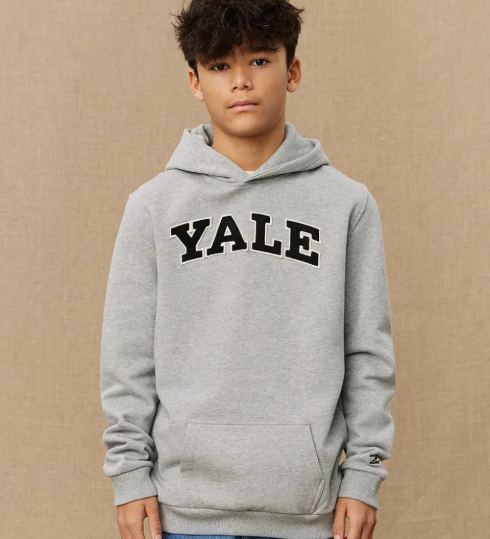 Les Deux Hættetrøje - Yale - Lys Grå Meleret/Sort