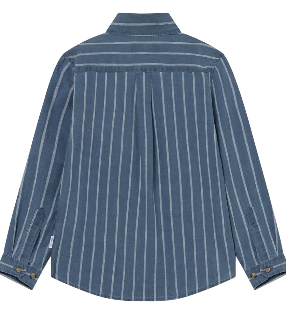 Les Deux Skjorte - Kash Indigo Stripe - Denim Blue
