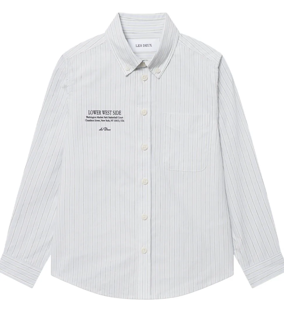 Les Deux Skjorte - Kent Print Stripe - Xenon Blue