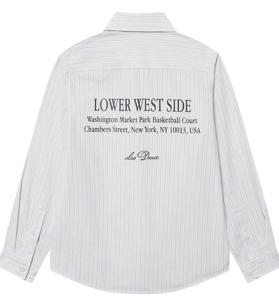 Les Deux Skjorte - Kent Print Stripe - Xenon Blue