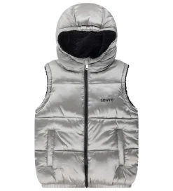 Levis Dynevest m. Fleece - Vendbar - Sølv/Sort