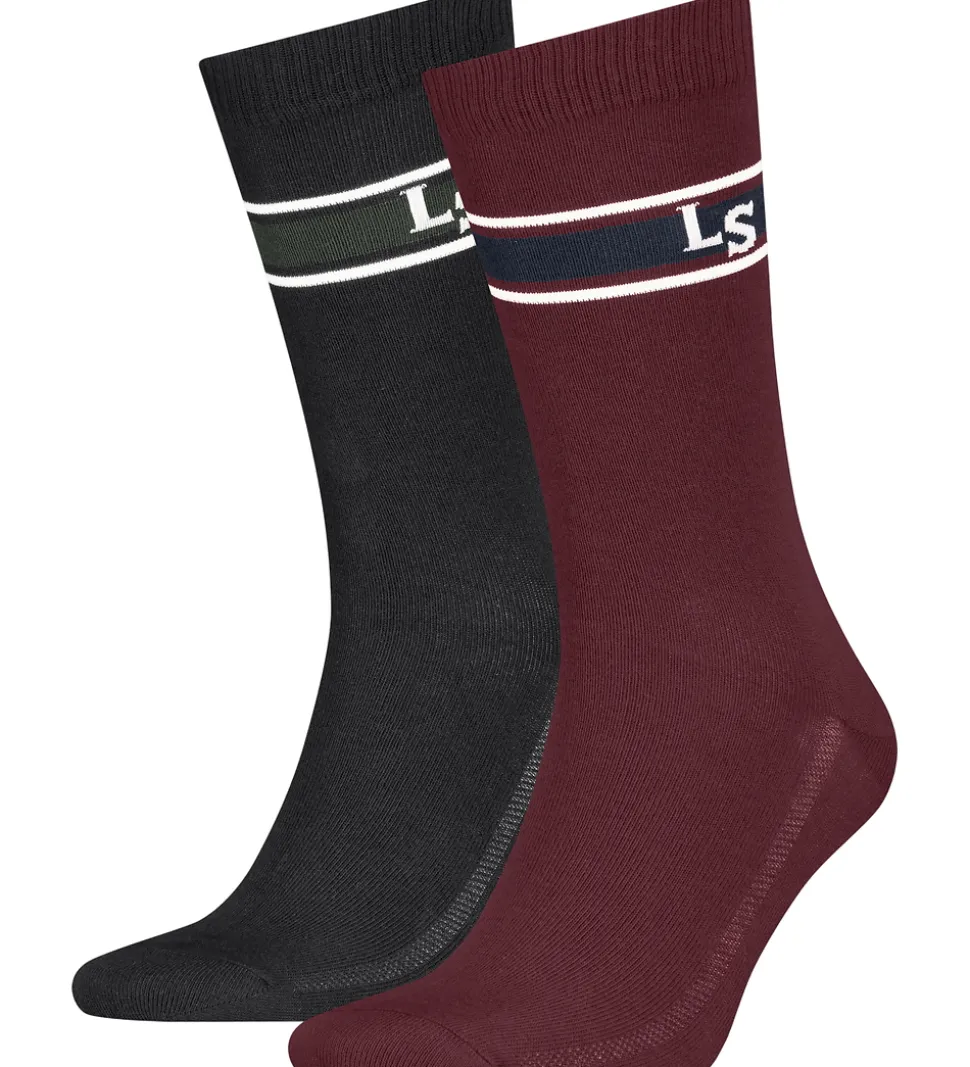Levis Strømper - 2-pak - Bordeaux/Sort