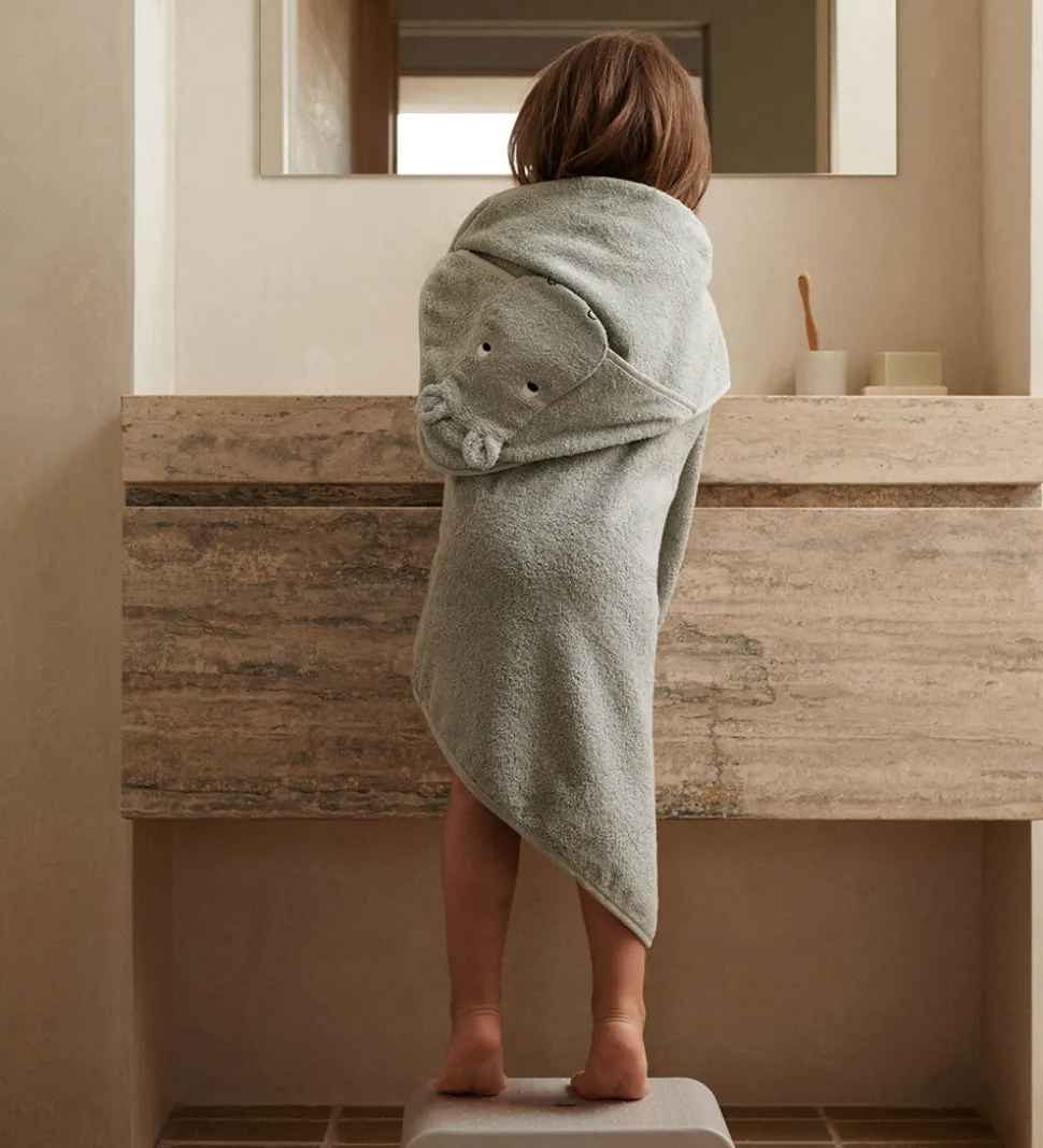 Liewood Babyhåndklæde - Albert - Hippo Dove Blue