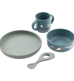 Liewood Spisesæt - Silikone - 4 dele - Vivi - Arctic Sea/Ocean