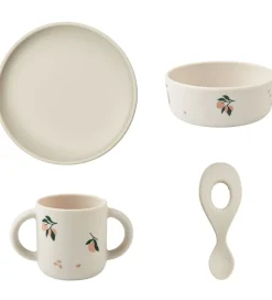 Liewood Spisesæt - Silikone - 4 dele - Vivi - Peach/Sea