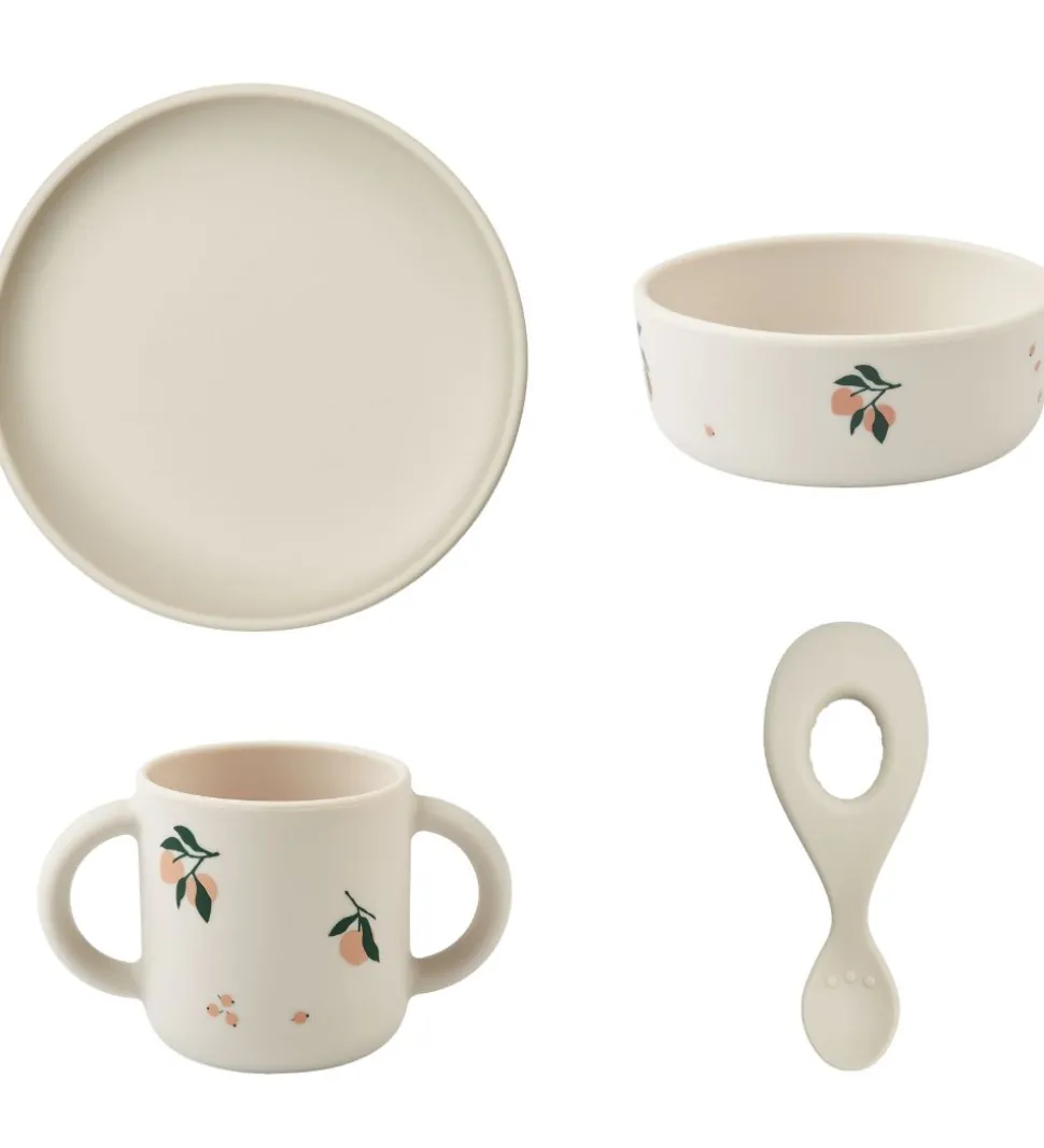 Liewood Spisesæt - Silikone - 4 dele - Vivi - Peach/Sea