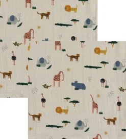 Liewood Stofbleer - Musselin - 2-pak - 65x65 cm - Lewis - Safari