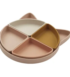 Liewood Tallerken - Arne - Silikone - 4 Rum - Cat Rose Multi Mix
