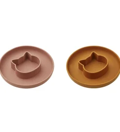 Liewood Tallerken - Cat - 2-pak - Silikone - Dark Rose/Mustard M