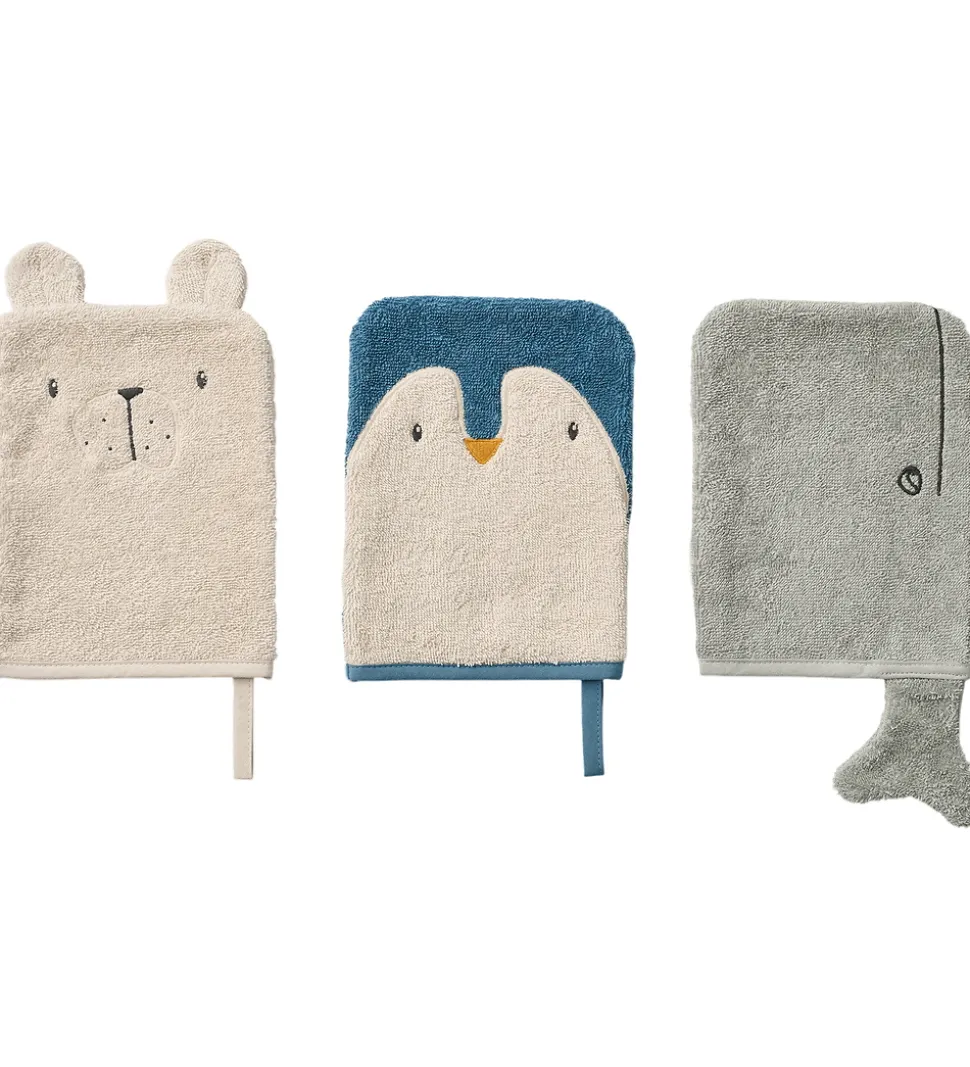 Liewood Vaskeklude - 3-Pak - Sylvester - Arctic Sea/Ocean View
