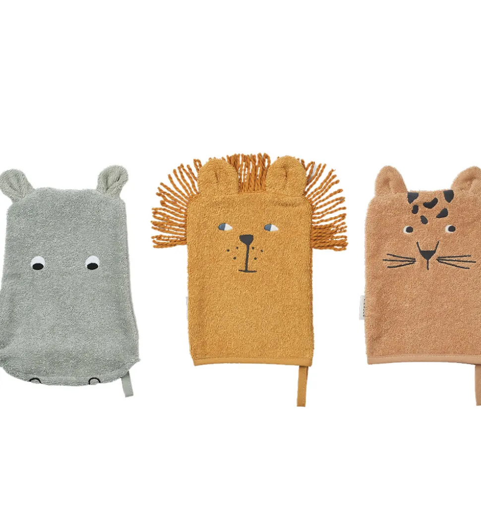 Liewood Vaskeklude - Sylvester - 3-pak - Safari Mix