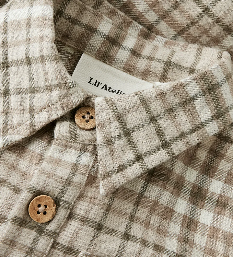 Lil Atelier Skjortebody l/æ - NbmRebel - Sepia Tint