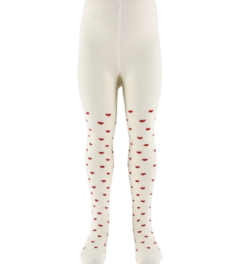 Lil Atelier Strømpebukser - NbfReba - Turtledove/Red Hearts