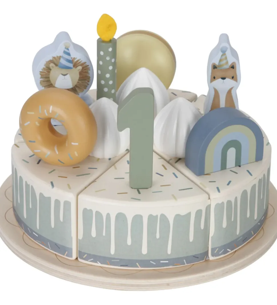 Little Dutch Fødselsdagskage - 26 Dele - Træ - Blå