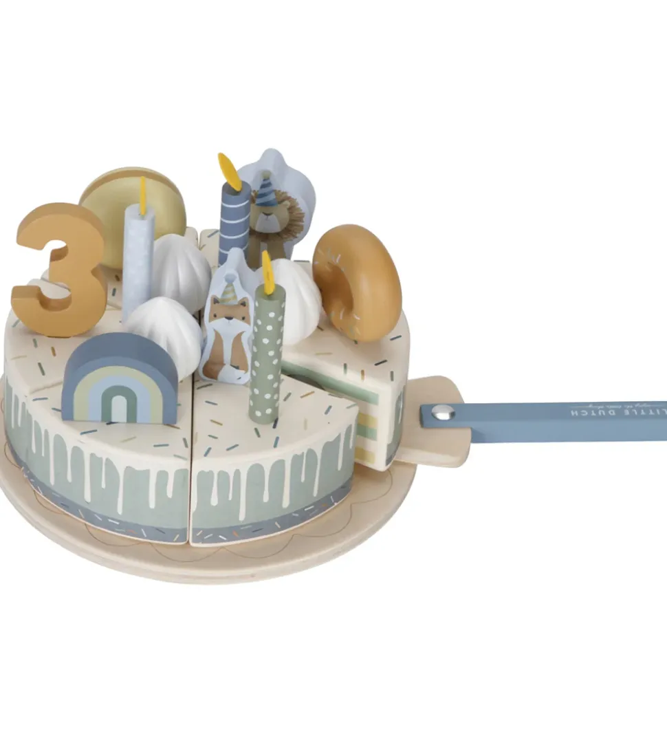 Little Dutch Fødselsdagskage - 26 Dele - Træ - Blå