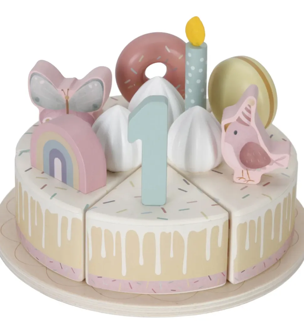 Little Dutch Fødselsdagskage - 26 Dele - Træ - Rosa