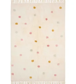 Little Dutch Gulvtæppe - 120x170 cm - Beige m. Pink Prikker