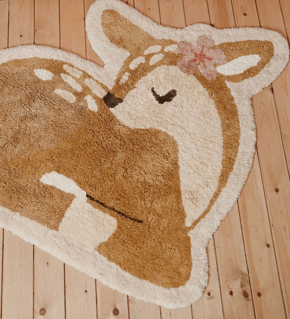 Little Dutch Gulvtæppe - 103x110 cm - Beige m. Rådyr