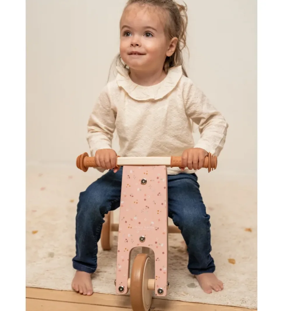 Little Dutch Løbecykel - Træ - Pink Flower