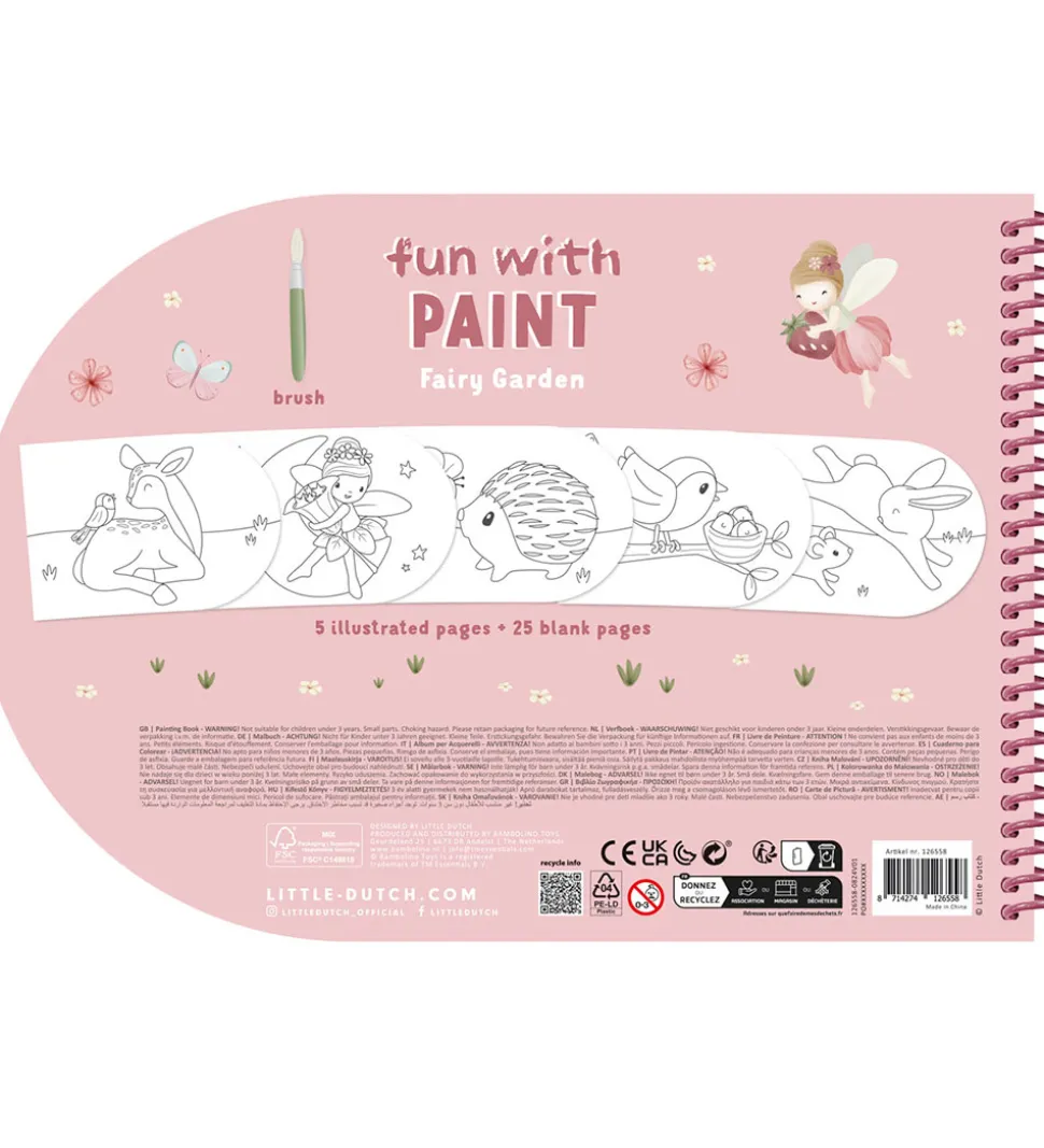 Little Dutch Vandfarve Malebog - Fairy Garden