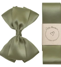 Little Wonders Dåbsbånd m. Sløjfe - Armygrøn