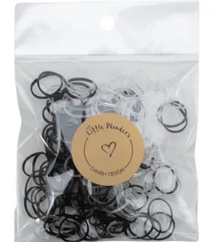 Little Wonders Hårelastikker - 200 stk. - Klar/Sort