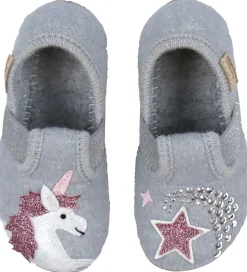 Living Kitzbühel Hjemmesko - Uld - Hellgrau m. Enhjørning