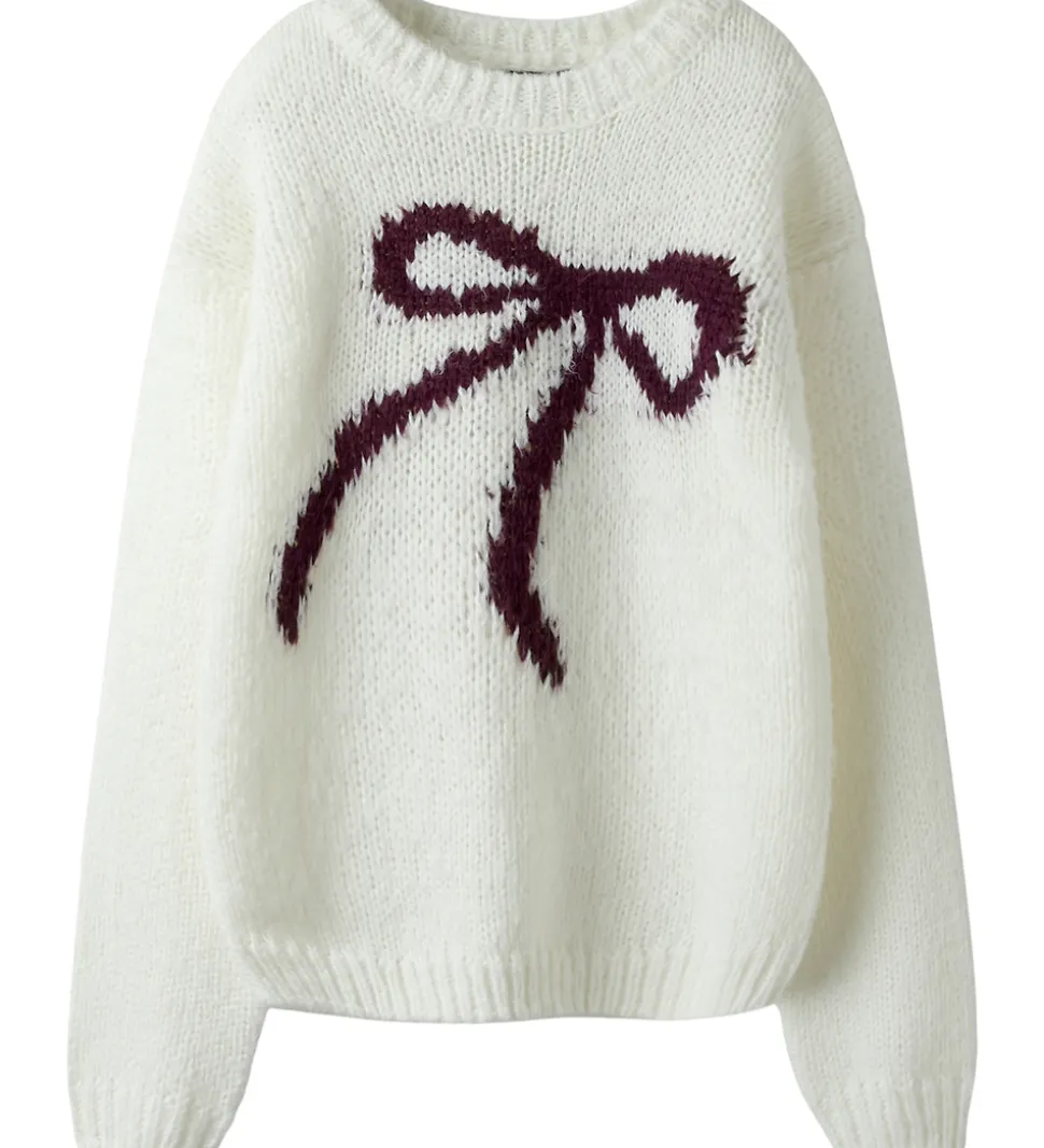 LMTD Bluse - Strik - NlfBow - White Alyssum