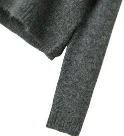 LMTD Hættetrøje - Strik - NlfNulo - Dark Grey Melange